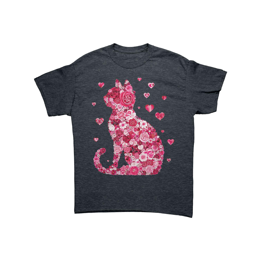 Valentine Flower Cat Unisex T-shirt