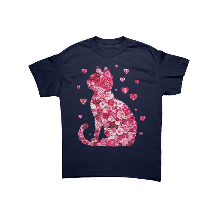 Valentine Flower Cat Unisex T-shirt