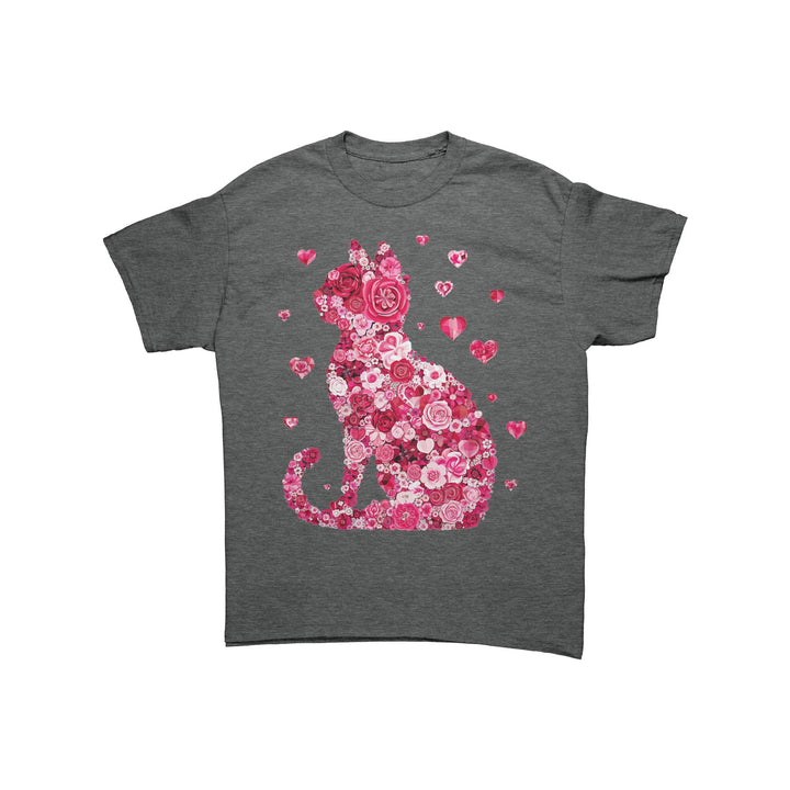 Valentine Flower Cat Unisex T-shirt