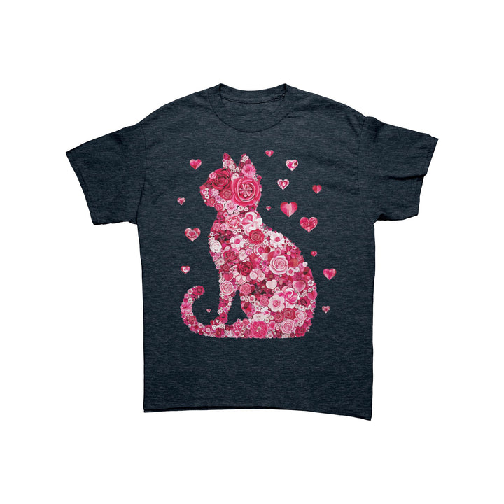 Valentine Flower Cat Unisex T-shirt