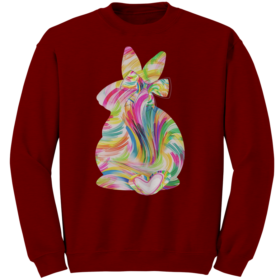 Colorful_Easter_Bunny_Gildan_Crewneck_Sw_Antique_Cherry_Red_Mockup.png