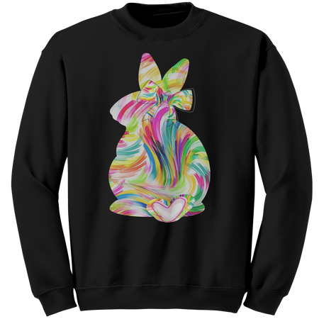 Colorful_Easter_Bunny_Gildan_Crewneck_Sw_Black_Mockup.png