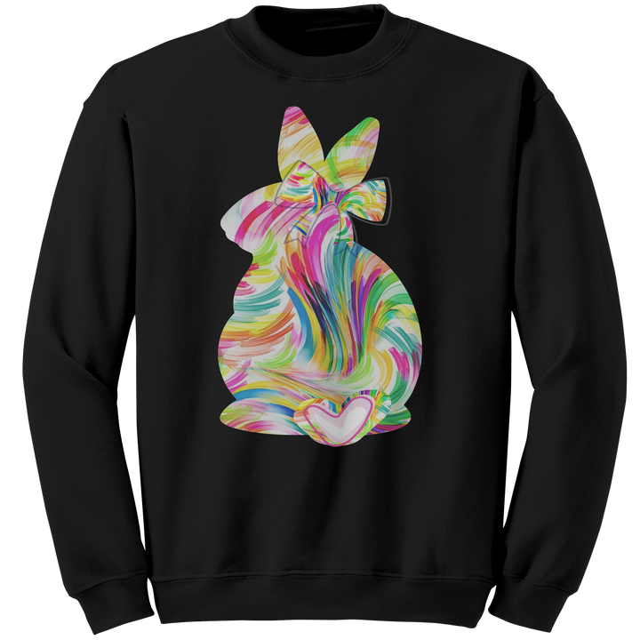 Colorful_Easter_Bunny_Gildan_Crewneck_Sw_Black_Mockup.png