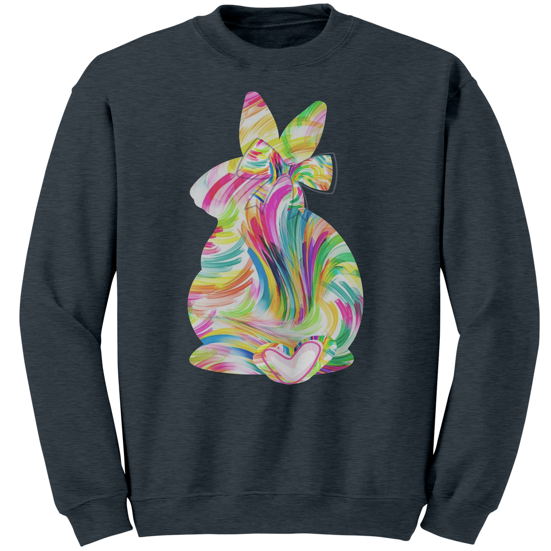 Colorful_Easter_Bunny_Gildan_Crewneck_Sw_Dark_Heather_Mockup.png
