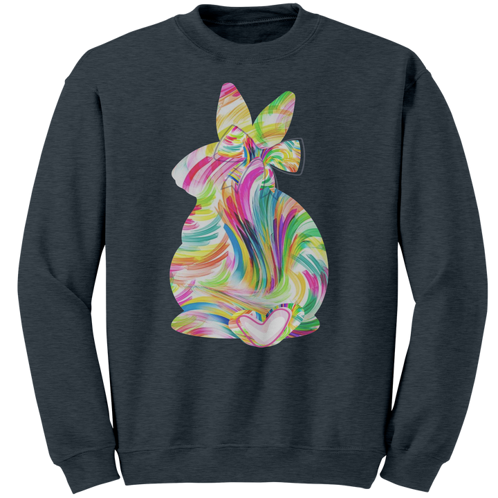 Colorful_Easter_Bunny_Gildan_Crewneck_Sw_Dark_Heather_Mockup.png