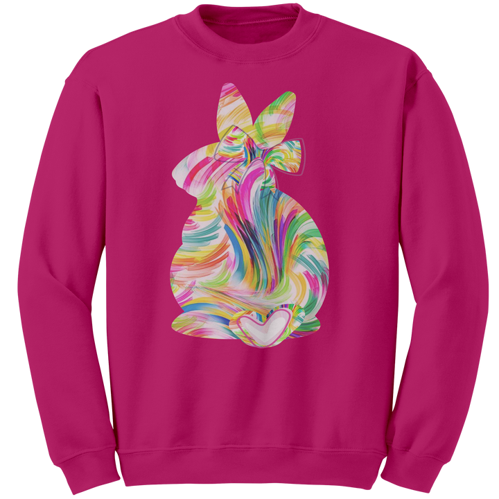 Colorful_Easter_Bunny_Gildan_Crewneck_Sw_Heliconia_Mockup.png