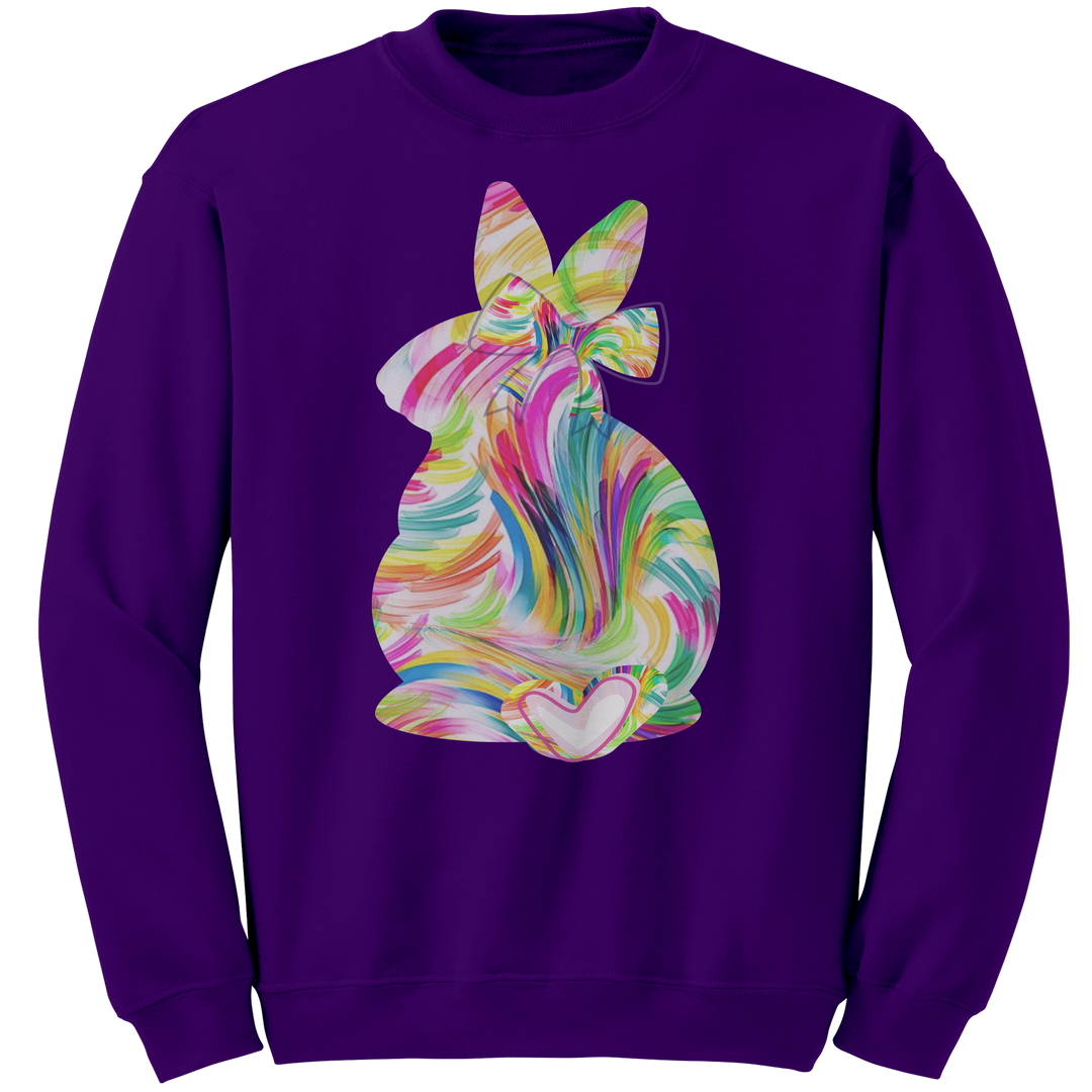 Colorful_Easter_Bunny_Gildan_Crewneck_Sw_Purple_Front_Mockup.png