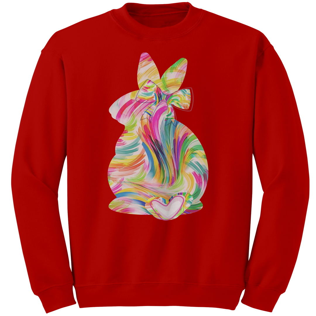Colorful_Easter_Bunny_Gildan_Crewneck_Sw_Red_Mockup.png