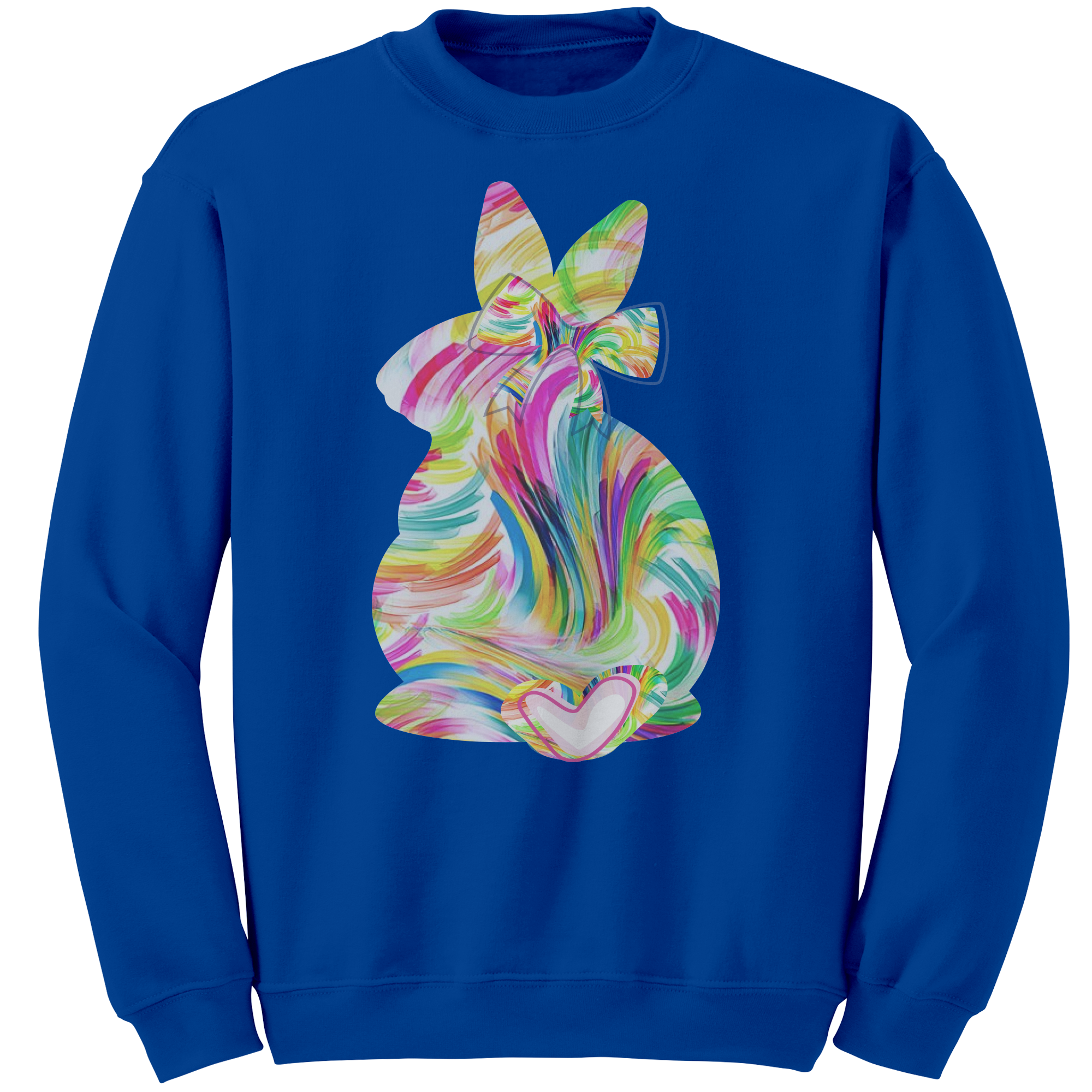 Colorful_Easter_Bunny_Gildan_Crewneck_Sw_Royal_Mockup.png