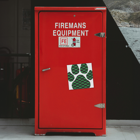 Dog_Paw_Print_Shamrock_Car_Magnet_SquareCarMagnet_FireCabient_Mockup.png