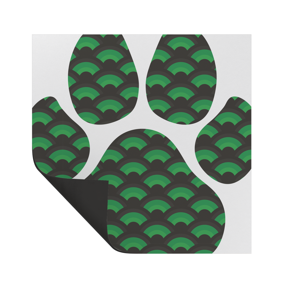 Dog_Paw_Print_Shamrock_Car_Magnet_SquareCarMagnet_Folded_Mockup.png
