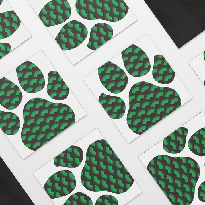 Dog_Paw_Print_Shamrock_Car_Magnet_SquareCarMagnet_Scattered_Mockup.png