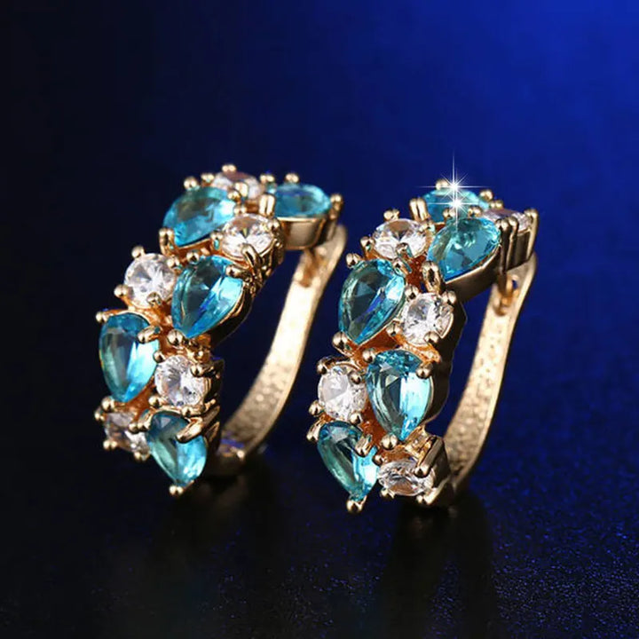GoldenSpark™ – Clear CZ Zircon Round Stud Earrings for Women
