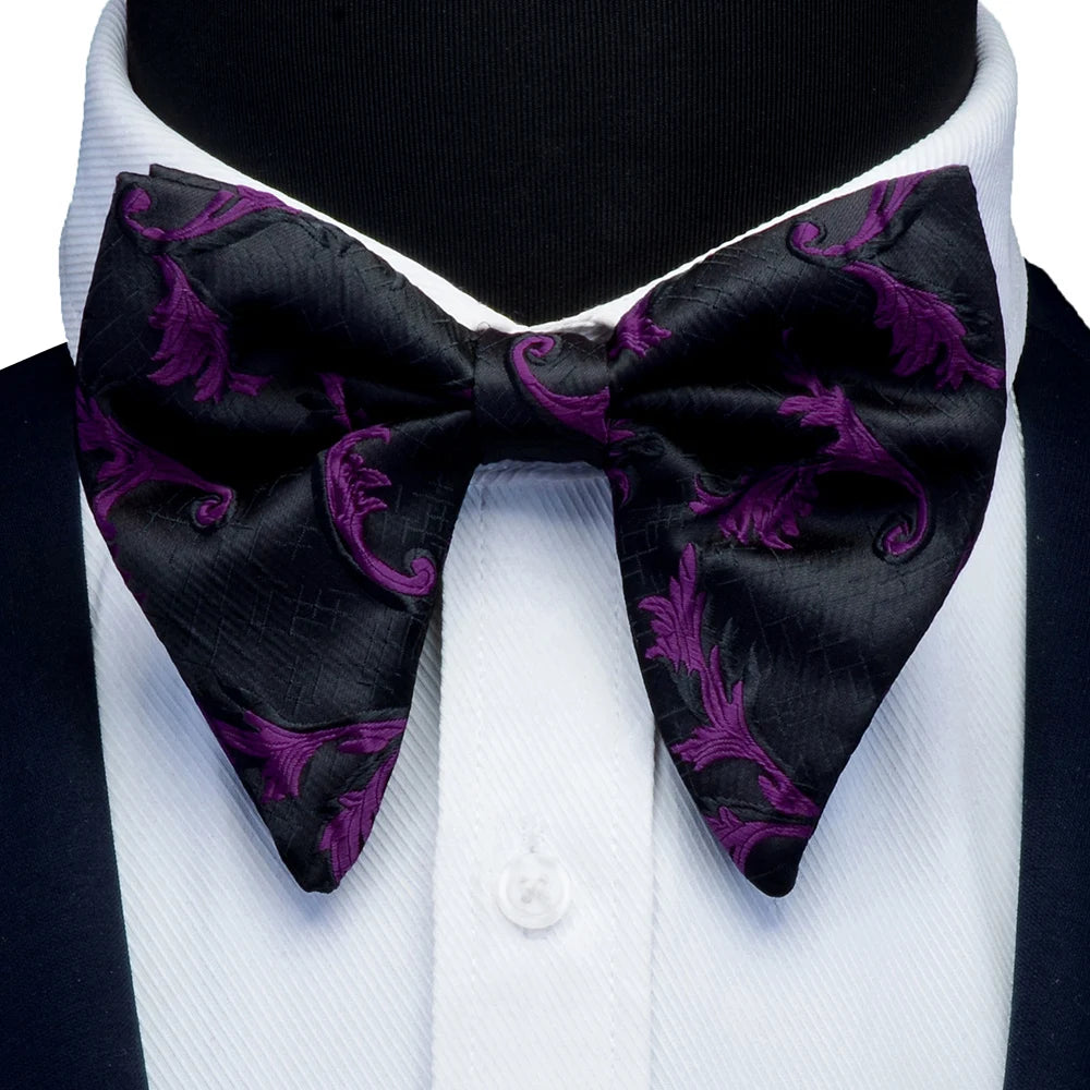 New Big Bow Ties Men's Novelty Floral Bowtie Red Black Solid Fashion Flowers Bow Ties For Men Wedding Accessories