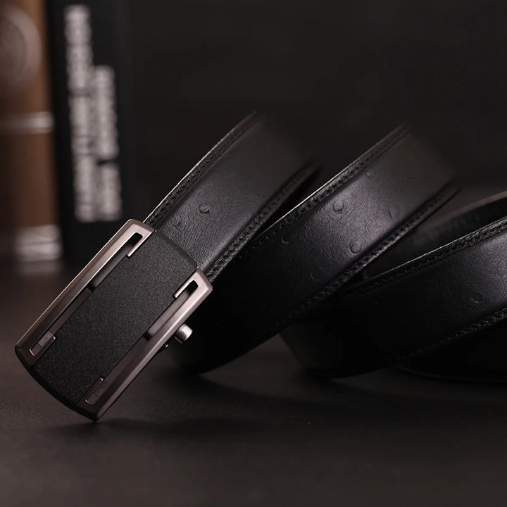 Belts For Men Strap Quality Genuine Leather Belt Men Automatic Buckle Black Belts Cummerbunds Cinturon Hombre Drop Shipping