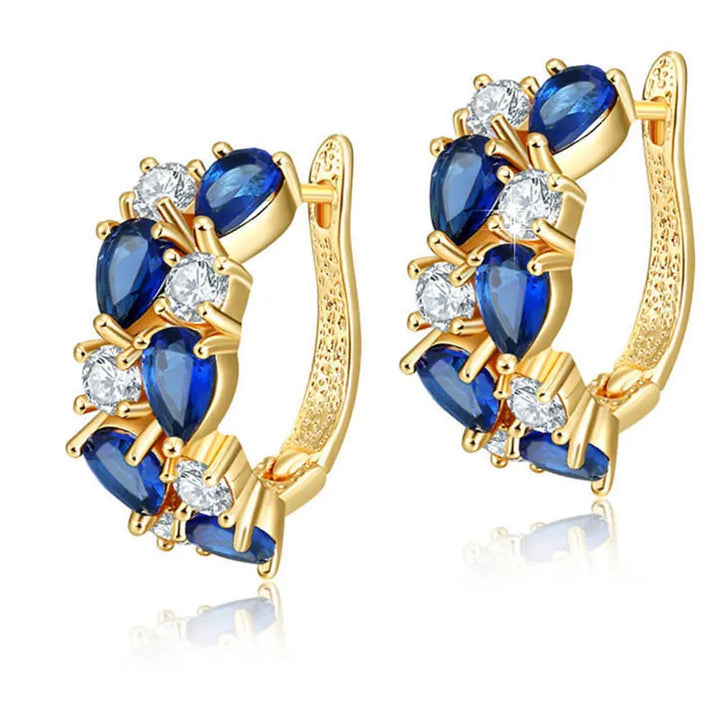 GoldenSpark™ – Clear CZ Zircon Round Stud Earrings for Women