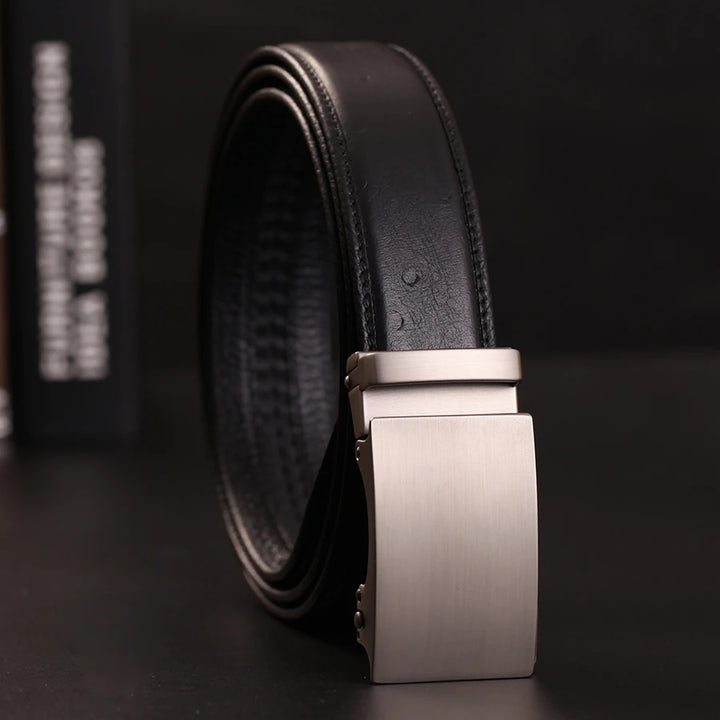 Belts For Men Strap Quality Genuine Leather Belt Men Automatic Buckle Black Belts Cummerbunds Cinturon Hombre Drop Shipping
