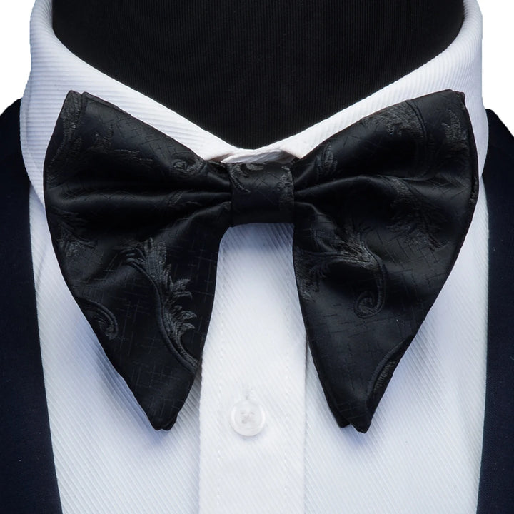 New Big Bow Ties Men's Novelty Floral Bowtie Red Black Solid Fashion Flowers Bow Ties For Men Wedding Accessories