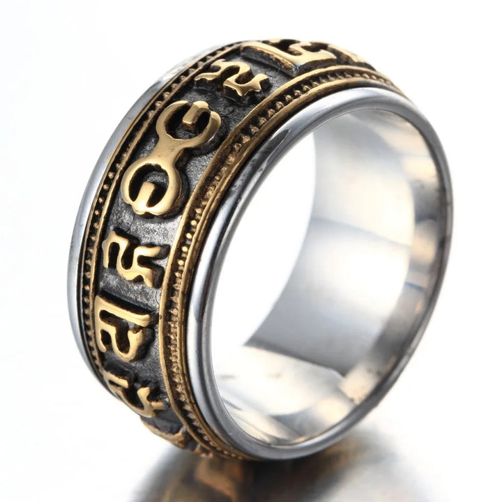 Rotatable Mantra Titanium Ring