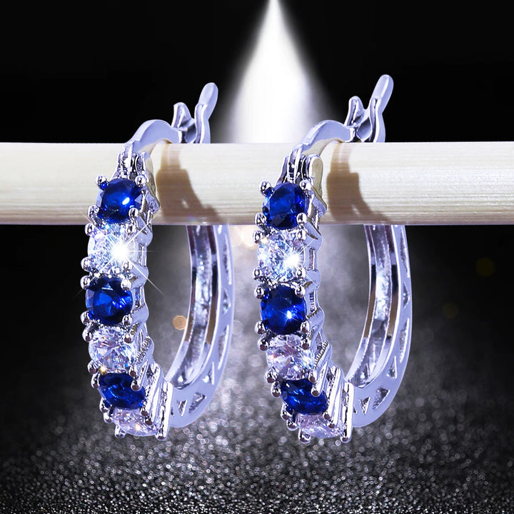 GoldenSpark™ – Clear CZ Zircon Round Stud Earrings for Women