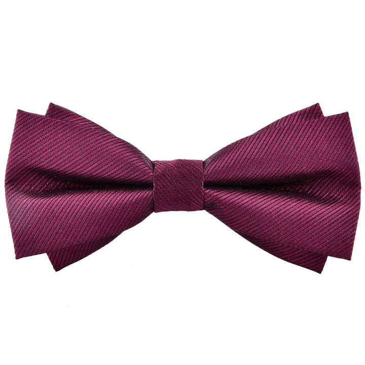 Bow Tie Men Groom Formal Suit Wine Red Wedding Best Man Black Bow Tide