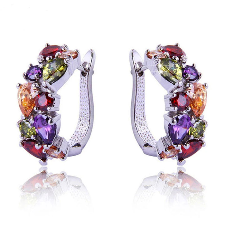 GoldenSpark™ – Clear CZ Zircon Round Stud Earrings for Women