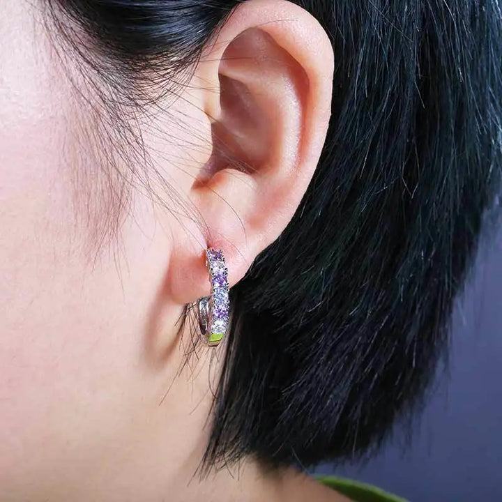 GoldenSpark™ – Clear CZ Zircon Round Stud Earrings for Women