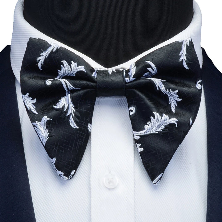 New Big Bow Ties Men's Novelty Floral Bowtie Red Black Solid Fashion Flowers Bow Ties For Men Wedding Accessories