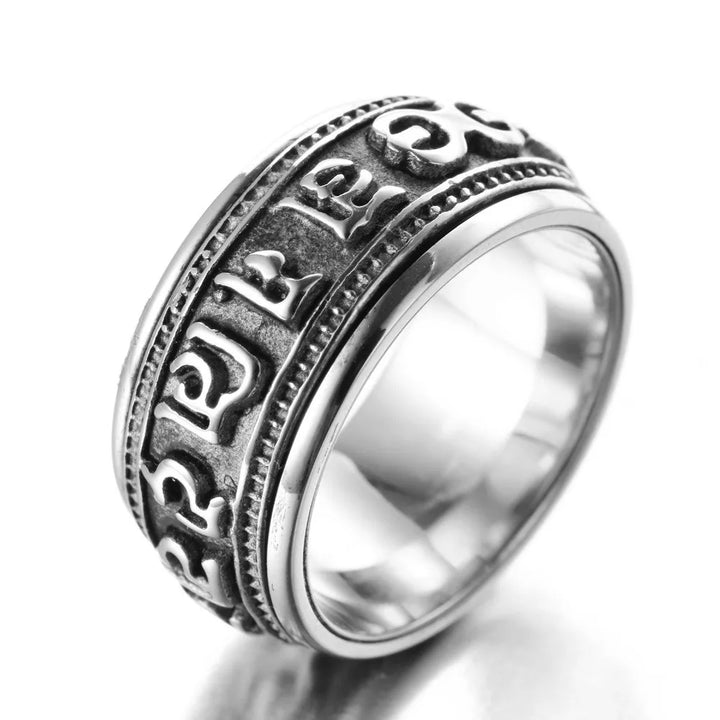 Rotatable Mantra Titanium Ring