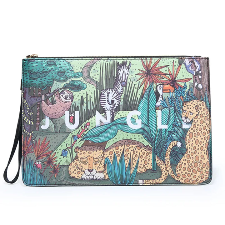 Wild Style Leather Clutch – High Capacity Animal Print Men’s Bag