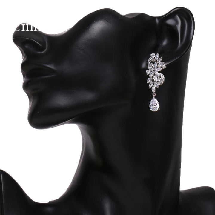 FloralLuxe™ – Charming Zirconia Flower Earrings for Women & Girls