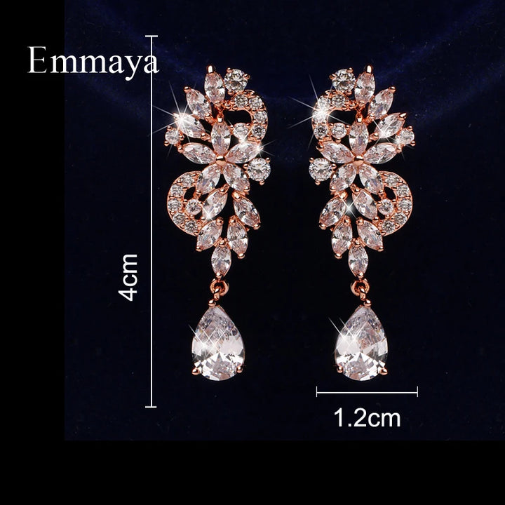 FloralLuxe™ – Charming Zirconia Flower Earrings for Women & Girls