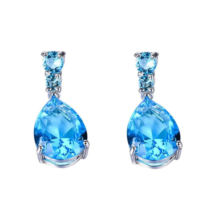 EternaBlue™ – Anti-Allergy Blue Crystal Wedding Earrings