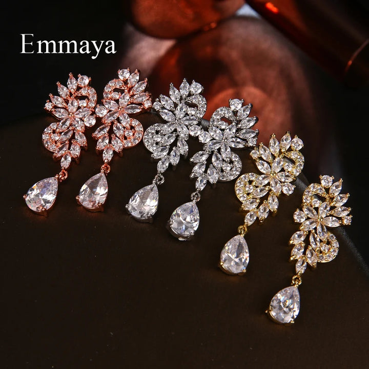 FloralLuxe™ – Charming Zirconia Flower Earrings for Women & Girls