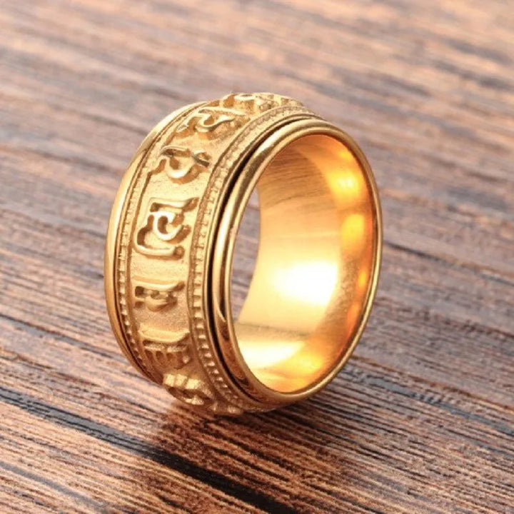 Rotatable Mantra Titanium Ring