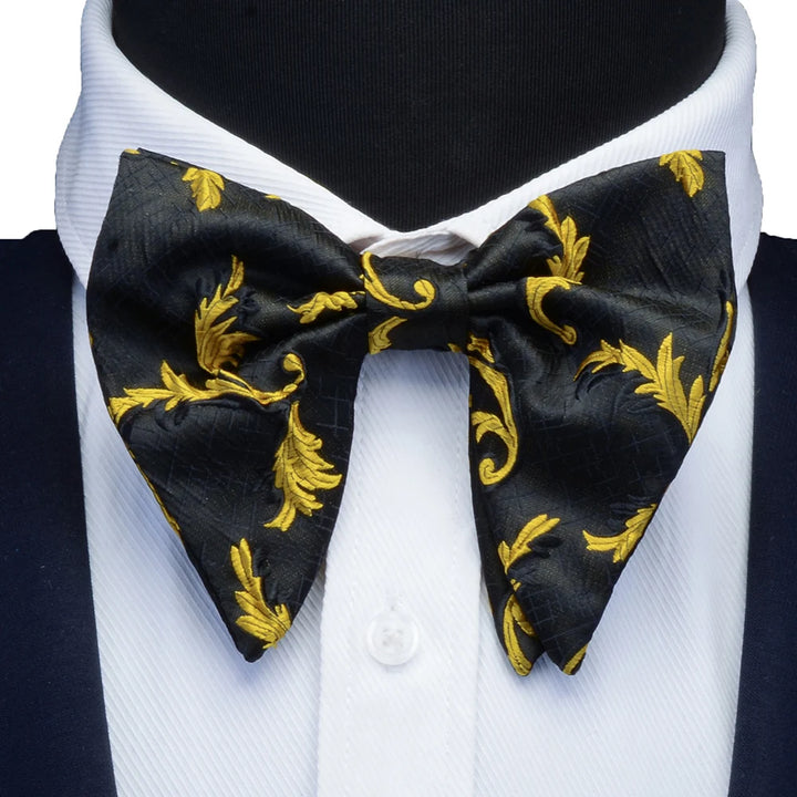 New Big Bow Ties Men's Novelty Floral Bowtie Red Black Solid Fashion Flowers Bow Ties For Men Wedding Accessories