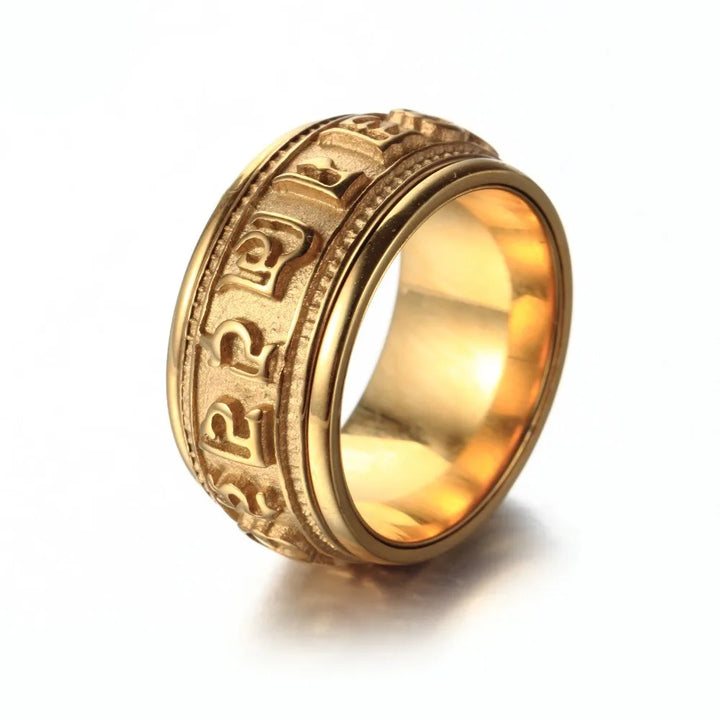 Rotatable Mantra Titanium Ring
