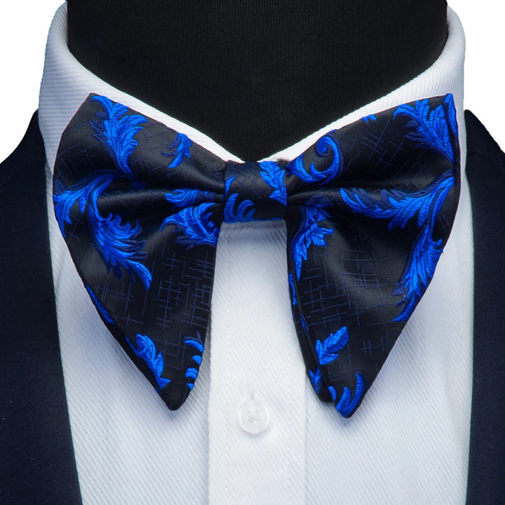 New Big Bow Ties Men's Novelty Floral Bowtie Red Black Solid Fashion Flowers Bow Ties For Men Wedding Accessories