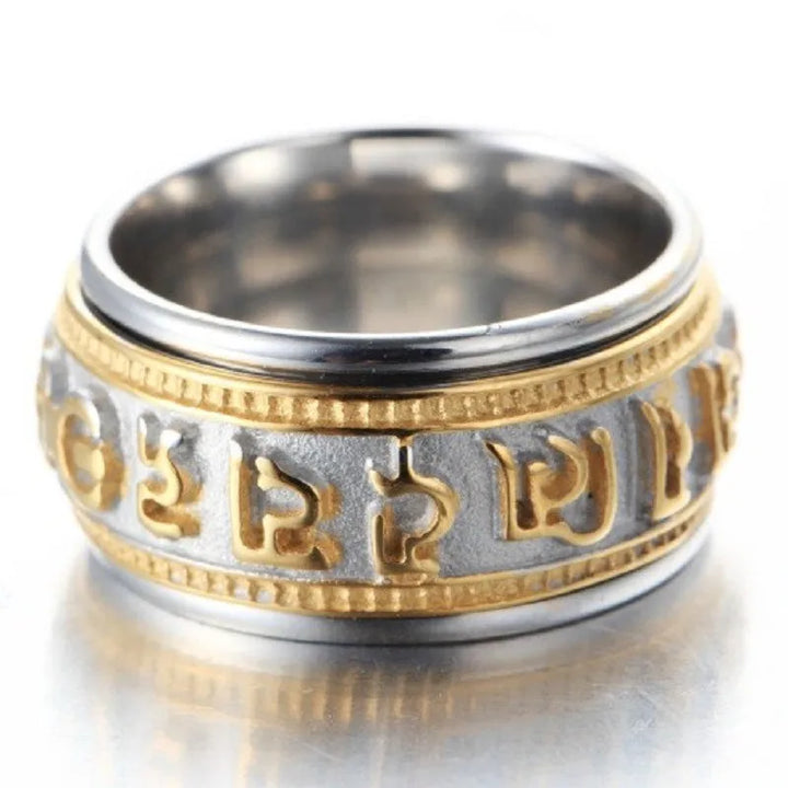Rotatable Mantra Titanium Ring