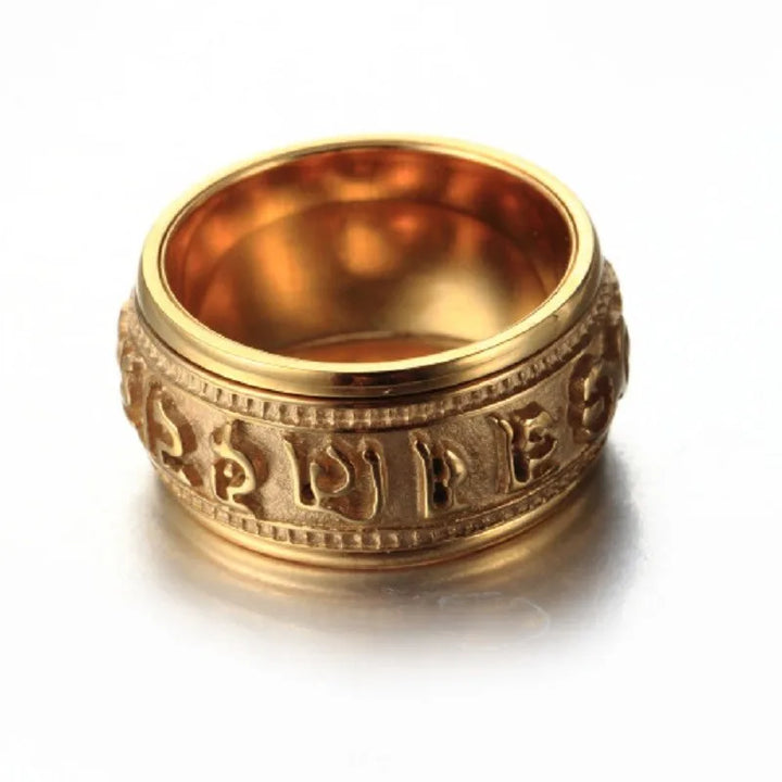 Rotatable Mantra Titanium Ring