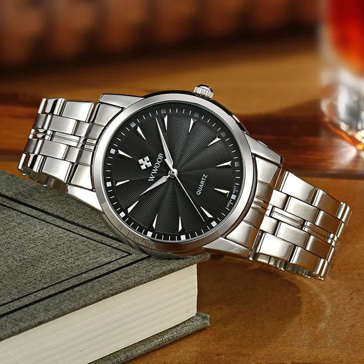 Luxury Men’s Watch – WWOOR Stainless Steel Waterproof Timepiece