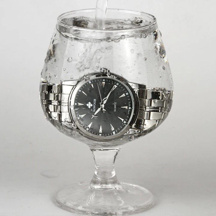 Luxury Men’s Watch – WWOOR Stainless Steel Waterproof Timepiece