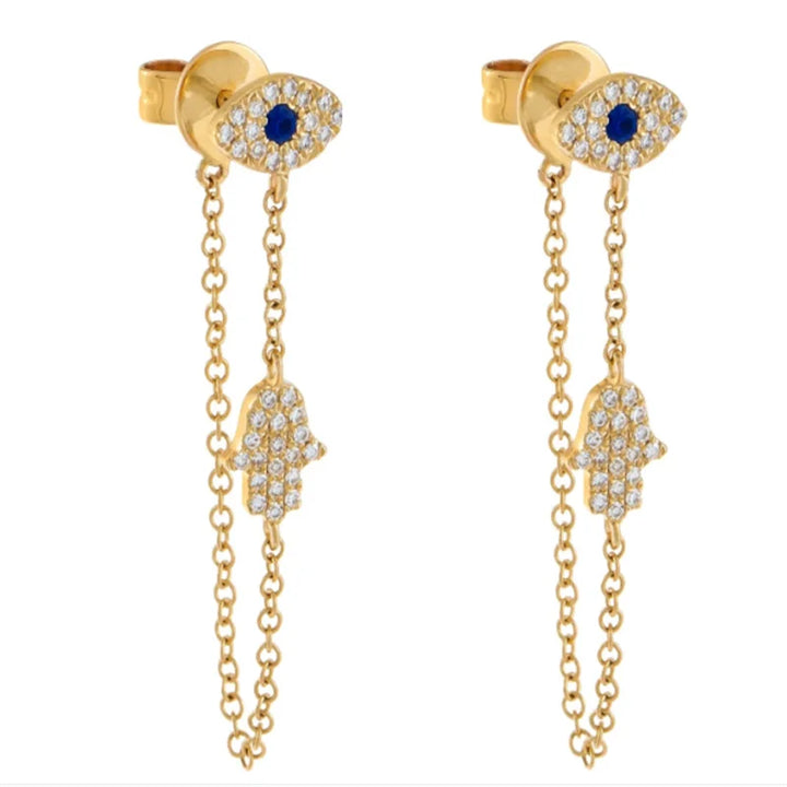 ZirconBloom™ – CANNER 18K Gold Plated Drop Earrings with Star Design