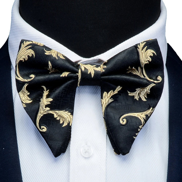 New Big Bow Ties Men's Novelty Floral Bowtie Red Black Solid Fashion Flowers Bow Ties For Men Wedding Accessories