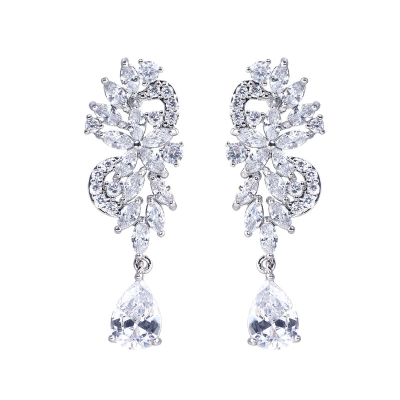 FloralLuxe™ – Charming Zirconia Flower Earrings for Women & Girls