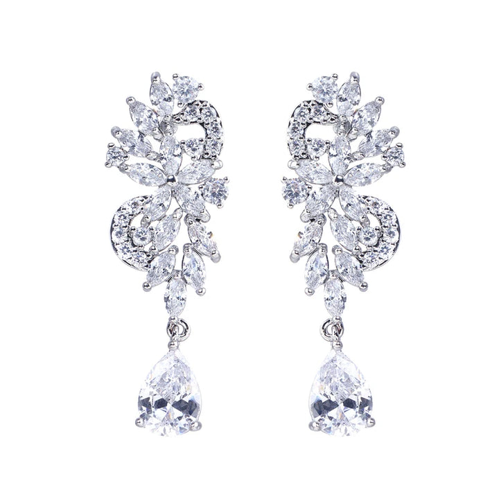 FloralLuxe™ – Charming Zirconia Flower Earrings for Women & Girls
