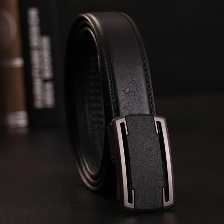 Belts For Men Strap Quality Genuine Leather Belt Men Automatic Buckle Black Belts Cummerbunds Cinturon Hombre Drop Shipping