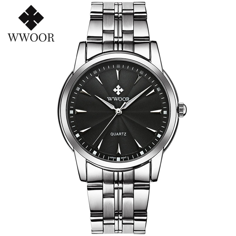 Luxury Men’s Watch – WWOOR Stainless Steel Waterproof Timepiece