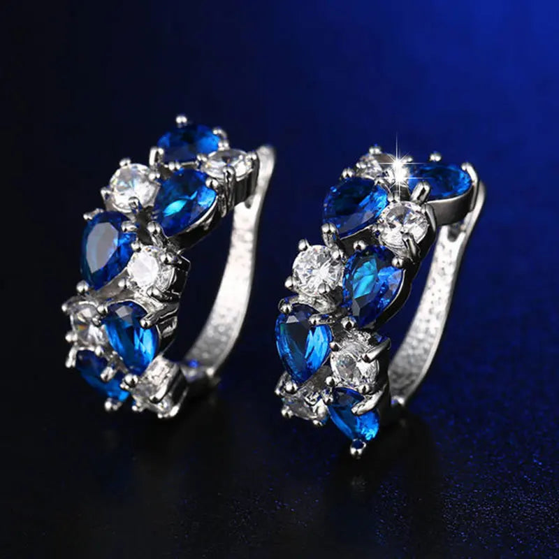GoldenSpark™ – Clear CZ Zircon Round Stud Earrings for Women