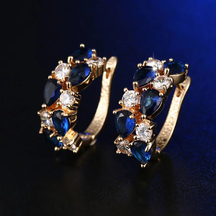 GoldenSpark™ – Clear CZ Zircon Round Stud Earrings for Women